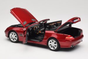 Mercedes SL 500 R230 Red Metallic Ierobežots Izdevums Norev 1:18 183841 Metāls — attēls 5 no 8