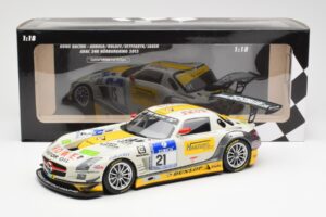 Mercedes SLS AMG GT3 #21 Rowe Racing Arnold / Roloff / Seyffarth / Jäger ADAC 24 Hours Nürburgring 2013 Minichamps 1:18 15113 — attēls 6 no 6