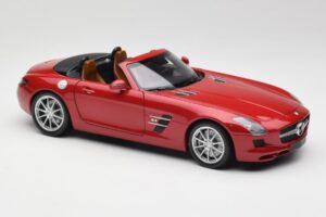 Mercedes SLS AMG R197 Roadster Le Mans Sarkans Minichamps 1:18 100039030 Metāls — attēls 6 no 8