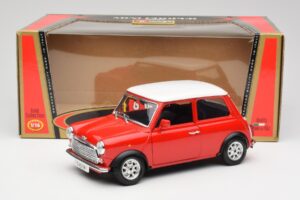 Mini Cooper Sarkans Bburago 1:18 3379 Metāls — attēls 8 no 8