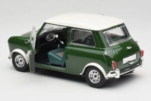 Mini Cooper S British Racing Zaļš & Old English Balts Solido 1:18 8021 Metāls — attēls 5 no 8