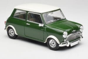 Mini Cooper S British Racing Zaļš & Old English Balts Solido 1:18 8021 Metāls — attēls 6 no 8