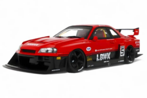 Nissan Skyline ER34 LB Super Silhouette Active Red GT Spirit 1:18 GT570 Sveķi