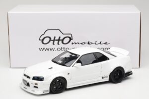 Nissan Skyline GT-R BNR34 by KRC Pearl White Otto 1:18 OT1135 Sveķi — attēls 6 no 6