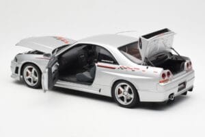 Nissan Skyline GT-R R33 R-Tune Sudrabs AUTOart 1:18 77326 Metāls — attēls 5 no 8