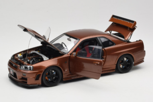 Nissan Skyline GT-R R34 Customized Metallic Bronze MotorHelix 1:18 M83414 Metāls — attēls 2 no 8