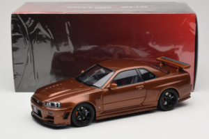 Nissan Skyline GT-R R34 Customized Metallic Bronze MotorHelix 1:18 M83414 Metāls — attēls 8 no 8