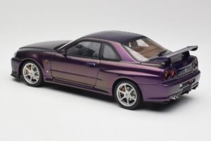 Nissan Skyline GT-R R34 V-Spec Midnight Lillā AUTOart 1:18 77305 Metāls — attēls 7 no 8