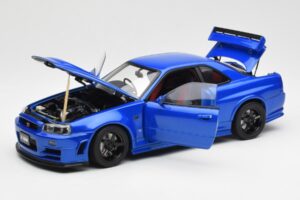 Nissan Skyline GT-R R34 NISMO Z-Tune Bayside Zils AUTOart 1:18 77354 Kompozīts — attēls 2 no 8