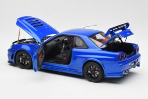 Nissan Skyline GT-R R34 NISMO Z-Tune Bayside Zils AUTOart 1:18 77354 Kompozīts — attēls 5 no 8