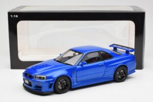Nissan Skyline GT-R R34 NISMO Z-Tune Bayside Zils AUTOart 1:18 77354 Kompozīts — attēls 8 no 8