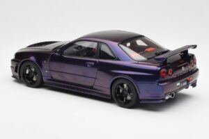 Nissan Skyline GT-R R34 NISMO Z-Tune Midnight Lillā III AUTOart 1:18 77464 Kompozīts — attēls 7 no 8