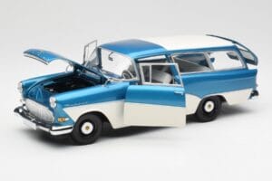 Opel Rekord P1 Caravan Zils Metallic Minichamps 1:18 180043210 Metāls — attēls 2 no 8
