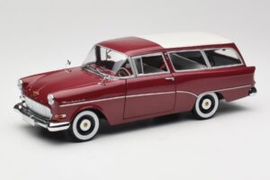 Opel Rekord P1 Caravan Sarkans Minichamps 1:18 180043211 Metāls