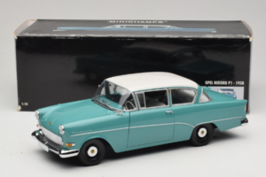 Opel Rekord P1 Tirkīzzils Minichamps 1:18 180043200 Metāls — attēls 8 no 8