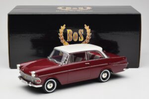Opel Rekord P2 Tumši Sarkans & Balts BoS Models 1:18 BOS415 Sveķi — attēls 6 no 6