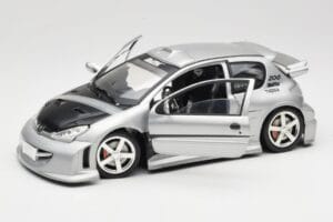 Peugeot 206 MTK Sudrabs Solido 1:18 1817 Metāls — attēls 2 no 8