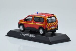 Peugeot Rifter Pompiers Secours Medical Sarkans Norev 1:43 479070 Metāls — attēls 3 no 4
