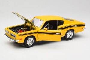 Plymouth Barracuda Dzeltens Road Legends 1:18 92178 Metāls — attēls 2 no 8