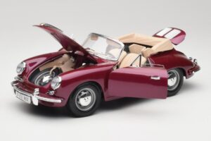 Porsche 356B Kabriolets Baklažāns Bburago 1:18 3021-M4 Metāls — attēls 2 no 8