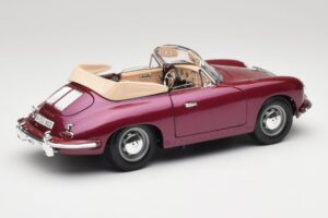 Porsche 356B Kabriolets Baklažāns Bburago 1:18 3021-M4 Metāls — attēls 3 no 8