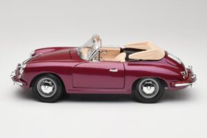Porsche 356B Kabriolets Baklažāns Bburago 1:18 3021-M4 Metāls — attēls 4 no 8
