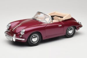 Porsche 356B Kabriolets Baklažāns Bburago 1:18 3021-M4 Metāls
