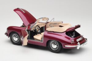 Porsche 356B Kabriolets Baklažāns Bburago 1:18 3021-M4 Metāls — attēls 5 no 8