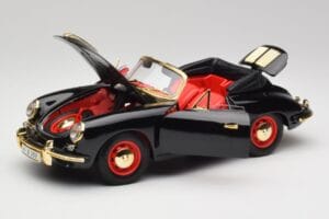 Porsche 356B Kabriolets Melns Bburago 1:18 3031D Metāls — attēls 2 no 8