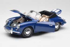 Porsche 356B Kabriolets Zils Bburago 1:18 3051 Metāls — attēls 2 no 8