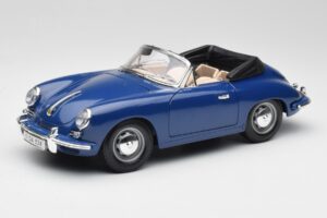 Porsche 356B Kabriolets Zils Bburago 1:18 3051 Metāls