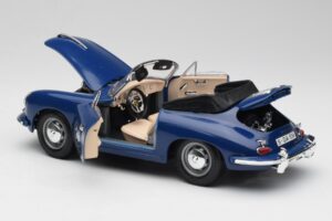 Porsche 356B Kabriolets Zils Bburago 1:18 3051 Metāls — attēls 5 no 8