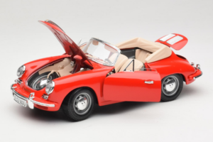 Porsche 356B Kabriolets Sarkans Tchibo 1:18 45703 Metāls — attēls 2 no 8