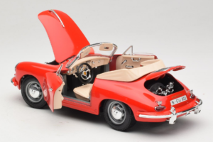 Porsche 356B Kabriolets Sarkans Tchibo 1:18 45703 Metāls — attēls 5 no 8
