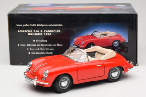 Porsche 356B Kabriolets Sarkans Tchibo 1:18 45703 Metāls — attēls 8 no 8