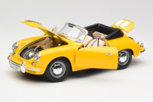 Porsche 356B Kabriolets Dzeltens Bburago 1:18 3031 Metāls — attēls 2 no 8
