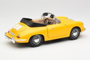 Porsche 356B Kabriolets Dzeltens Bburago 1:18 3031 Metāls — attēls 3 no 8