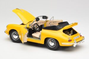 Porsche 356B Kabriolets Dzeltens Bburago 1:18 3031 Metāls — attēls 5 no 8