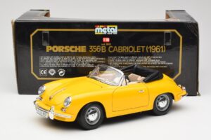Porsche 356B Kabriolets Dzeltens Bburago 1:18 3031 Metāls — attēls 8 no 8