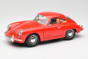 Porsche 356B Sarkans Bburago 1:18 3021 Metāls