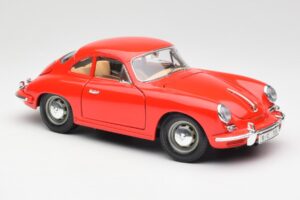 Porsche 356B Sarkans Bburago 1:18 3021 Metāls — attēls 6 no 8
