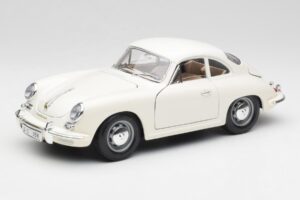 Porsche 356B Balts Bburago 1:18 3021-M3 Metāls