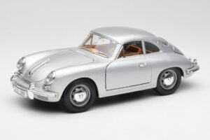 Porsche 356B Sudrabs & Brūns Salons Bburago 1:18 3021-M2 Metāls