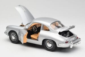 Porsche 356B Sudrabs & Brūns Salons Bburago 1:18 3021-M2 Metāls — attēls 5 no 8