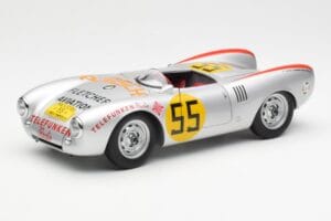 Porsche 550-1500 RS Spyder #55 H. Herrmann Carrera Panamericana 1954 AUTOart 1:18 85470 Metāls
