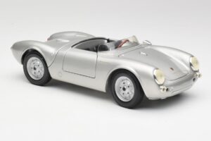Porsche 550 A Spyder Sudrabs Maisto 1:18 50314 Metāls — attēls 6 no 8
