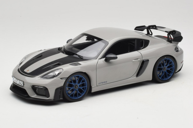 Porsche 718 Cayman 982 GT4 RS Weissach Package Chalk Norev 1:18 187253 Metāls