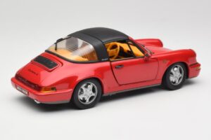 Porsche 911 964 Carrera 2 Targa Sarkans Anson 1:18 30305-W Metāls — attēls 3 no 8