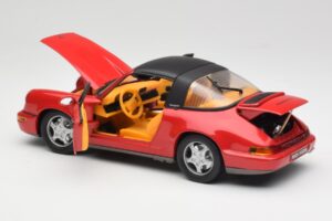 Porsche 911 964 Carrera 2 Targa Sarkans Anson 1:18 30305-W Metāls — attēls 5 no 8