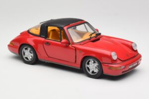 Porsche 911 964 Carrera 2 Targa Sarkans Anson 1:18 30305-W Metāls — attēls 6 no 8